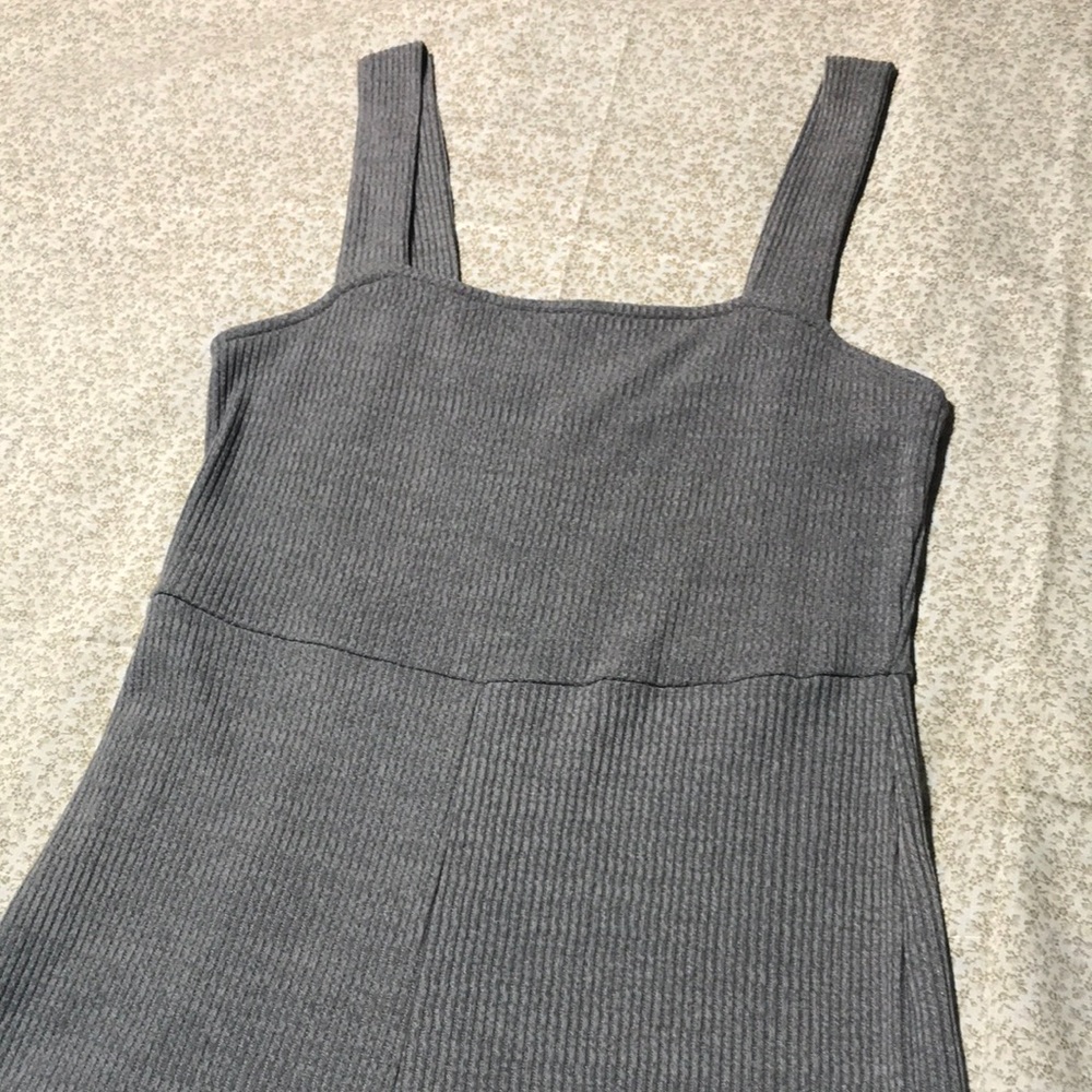 Wide leg ribbed jumpsuit
